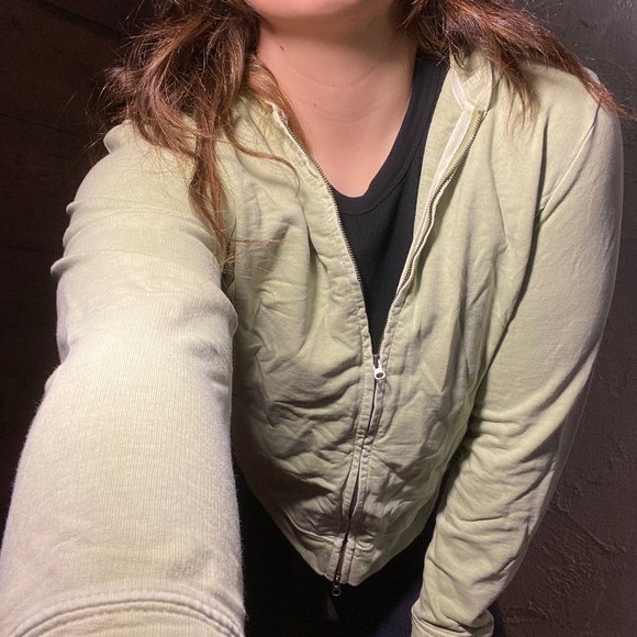 Light Green Zip-Up Hoodie - Picture 3 of 7